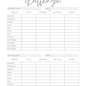 No-Spend Challenge Calendar
