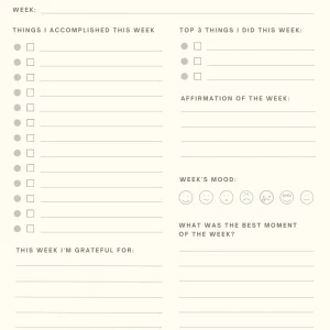 Couple’s Weekly Check-In Sheet